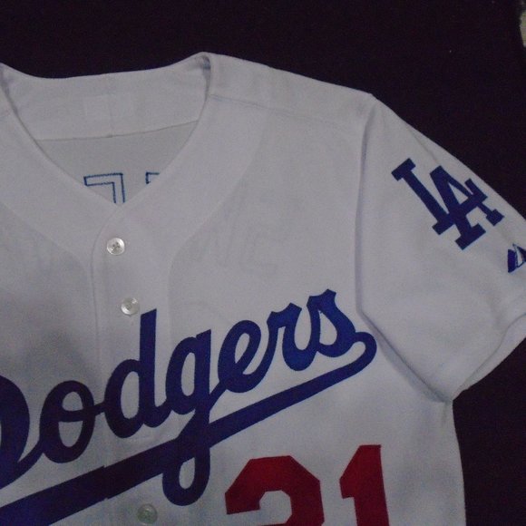 Majestic Mark Sweeney Dodgers 50th Anniversary Patch MLB Baseball Jersey Size 40 - Picture 3 of 7